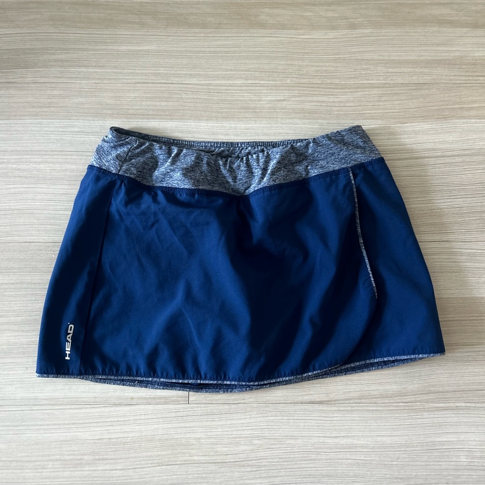 HEAD Women's Navy and Heather Gray Mini Skirt